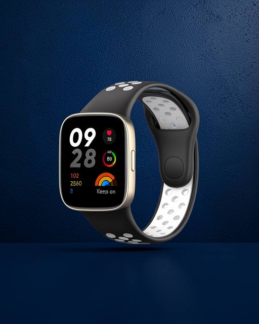 Xiaomi Redmi Watch 3 Spor Delikli Kordon (saat Değildir) - Siyah-beyaz