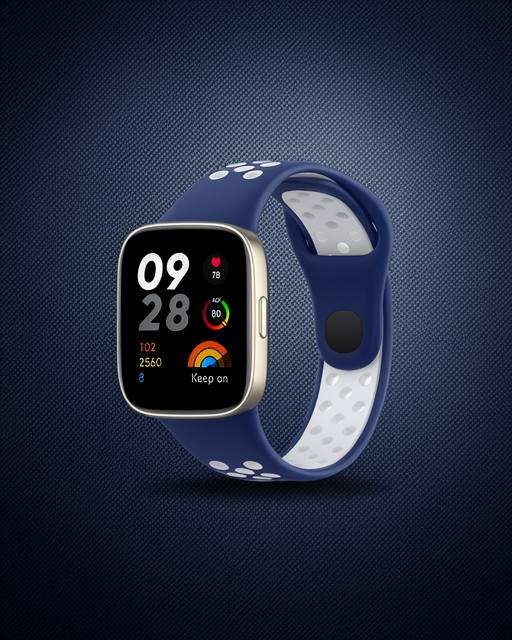 Xiaomi Redmi Watch 3 Spor Delikli Kordon (saat Değildir) - Lacivert-beyaz