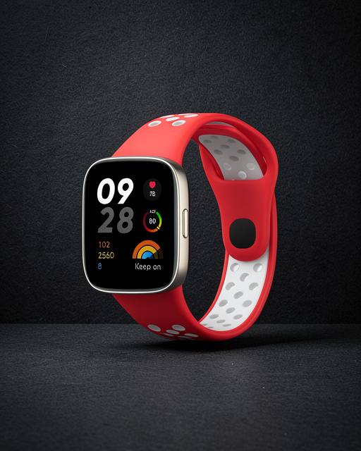 Xiaomi Redmi Watch 3 Spor Delikli Kordon (saat Değildir) - Kırmızı-beyaz