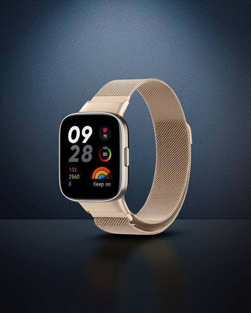 Xiaomi Redmi Watch 3 Metal Mıknatıslı Kordon (saat Değildir) - Metalik Gold