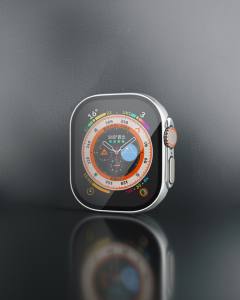 Apple Watch Ultra 49mm Legend Camlı Kasa Ekran Koruyucu - Gümüş