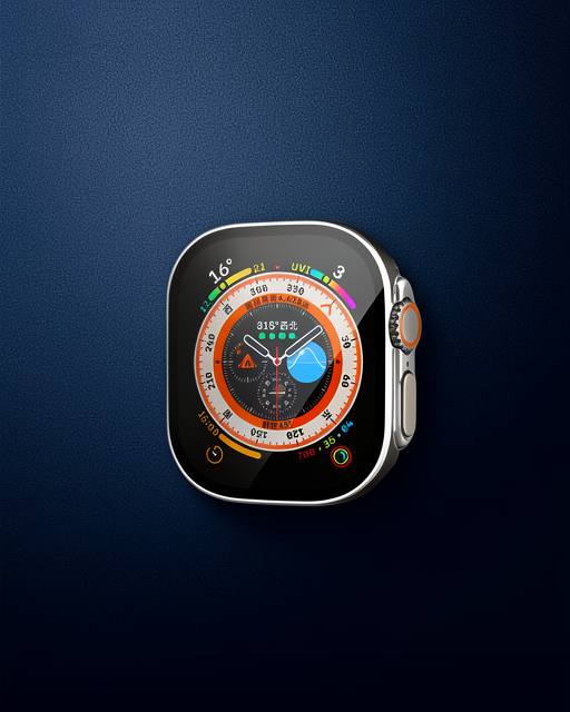 Apple Watch Ultra 49mm Legend Camlı Kasa Ekran Koruyucu - Siyah-gümüş