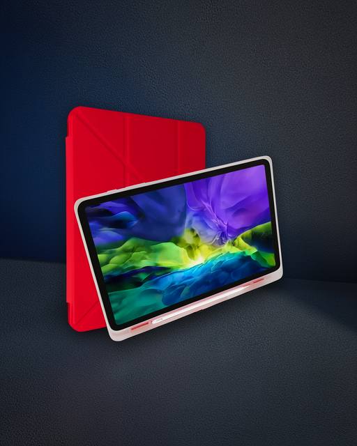 Samsung Galaxy X200 Tab A8 10.5 Kılıf Kalemlikli Mars Tablet Kılıfı - Kırmızı