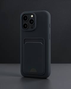 iPhone 16 Pro Kılıf Kelvin Kartvizitli Silikon - Siyah