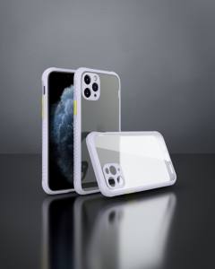 iPhone 11 Pro Max Kılıf Miami Şeffaf Silikon - Lila