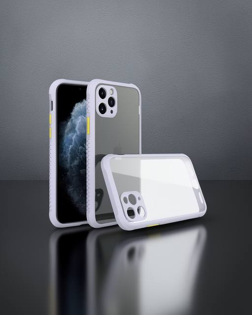 iPhone 11 Pro Max Kılıf Miami Şeffaf Silikon - Lila
