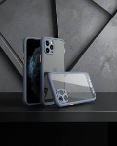 iPhone 11 Pro Max Kılıf Miami Şeffaf Silikon - Gri