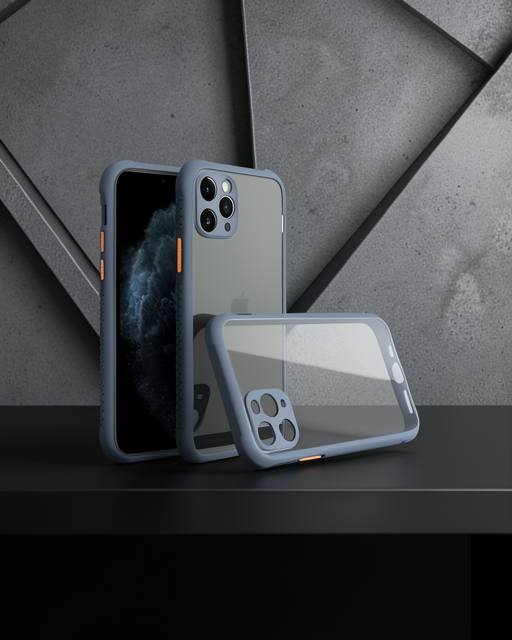 iPhone 11 Pro Max Kılıf Miami Şeffaf Silikon - Gri