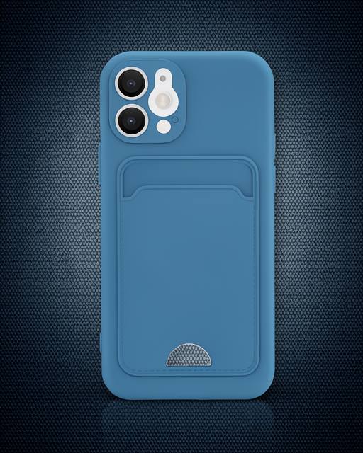 iPhone 12 - Kelvin Kartvizitli Silikon Kılıf - Mavi
