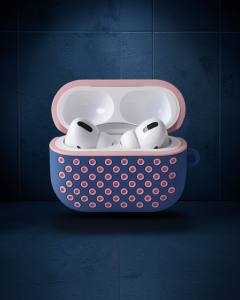 Apple Airpods Pro 2 (2.nesil) Spor Delikli Kılıf - Mavi-pembe