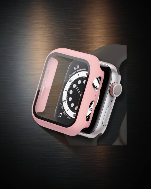Apple Watch 44mm Camlı Kasa Ekran Koruyucu - Rose