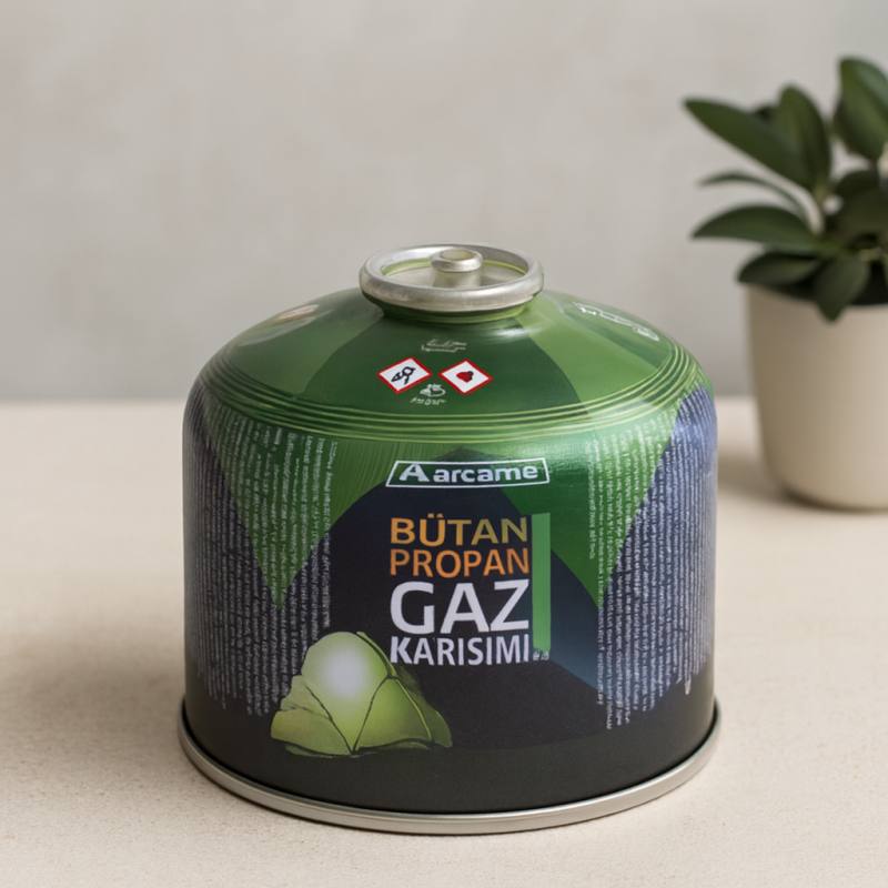 Küçük tombul butan propan gaz kartuşu 230gr