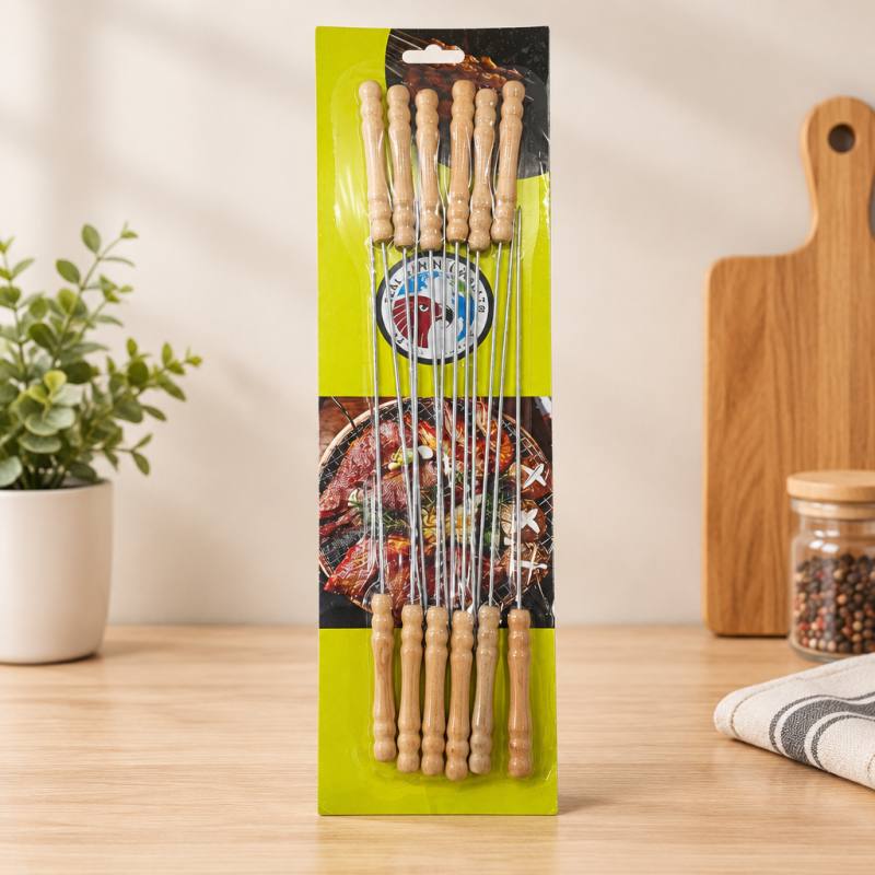 Ahşap Saplı Metal Çöp Şiş