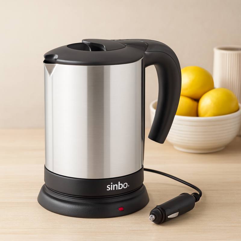 Araç İçi Kettle 24V 0.8L Paslanmaz Çelik 200W