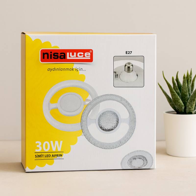 30W E27 LED Ampul 6500K 2700 Lumen Simit Model (Mika Kristal Plastik Cam)