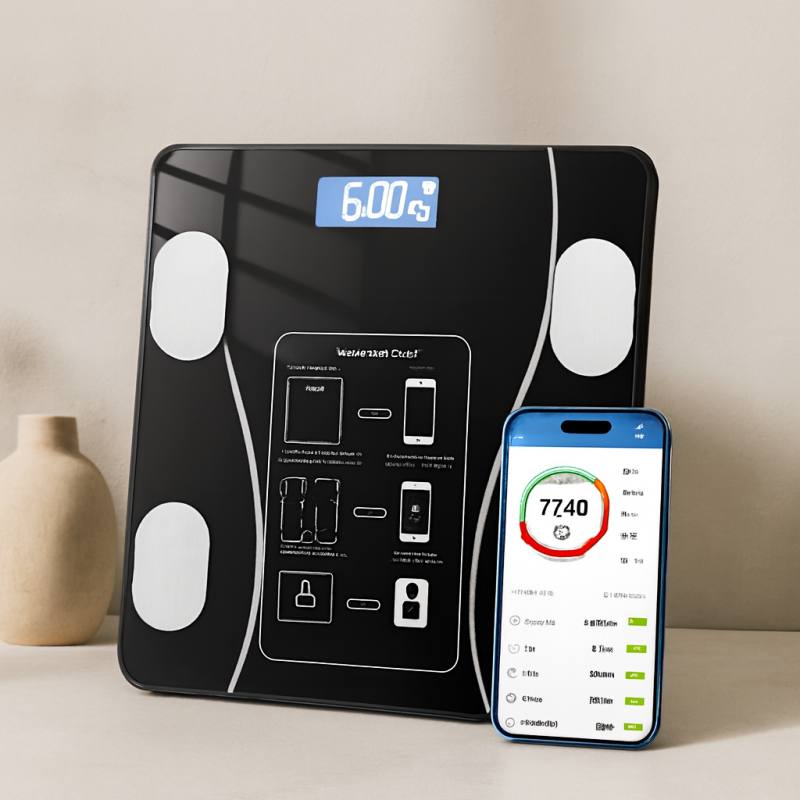 Vücut Analizli Bluetooth Dijital Baskül 180kg/50g