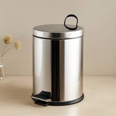 Pedallı Çöp Kovası 12L (Krom Metal) - 24.5 x 35.5 cm