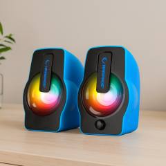 USB RGB Işıklı 1+1 6W Multimedya Hoparlör Seti