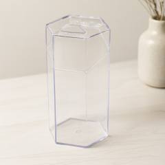 Kapaklı Makyaj Fırça Organizeri (6 Bölmeli) Mika Kristal Plastik 10x8.9x20 cm